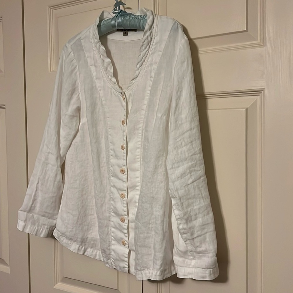 FLAX white long sleeve tunic